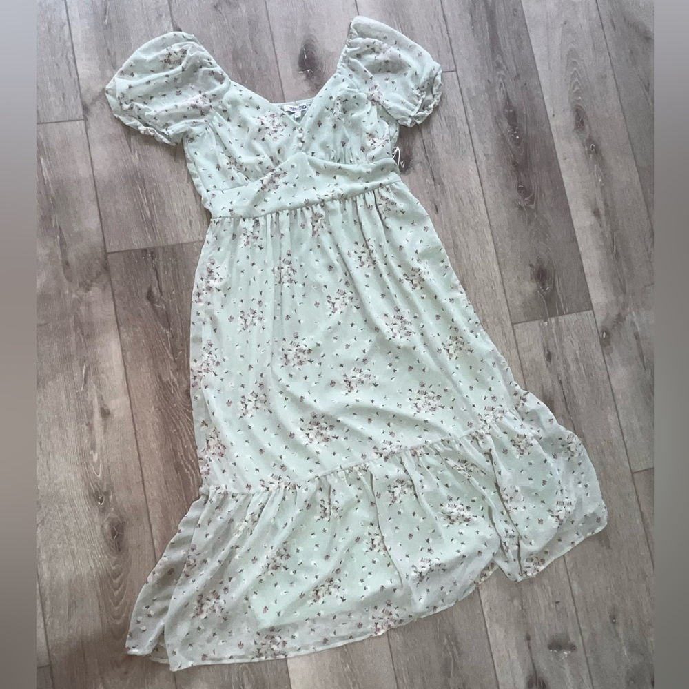 Mimi Chica NWT floral midi dress blue L